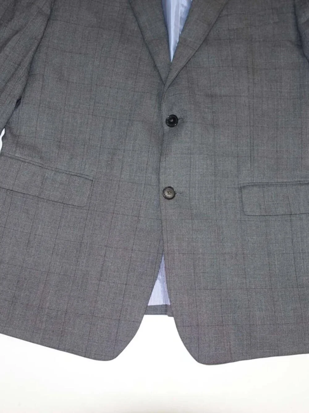 Banana Republic Men's 2 Button Suit Size 44 Regular 34 x 31 Medium Gray Plaid R